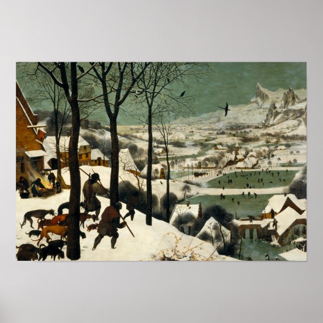 Pieter Bruegel der Ältere - Jäger im Schnee Poster (Vorne)