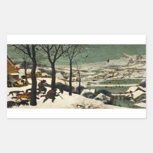 Pieter Bruegel der Älteste - Jäger im Schnee Rechteckiger Aufkleber
