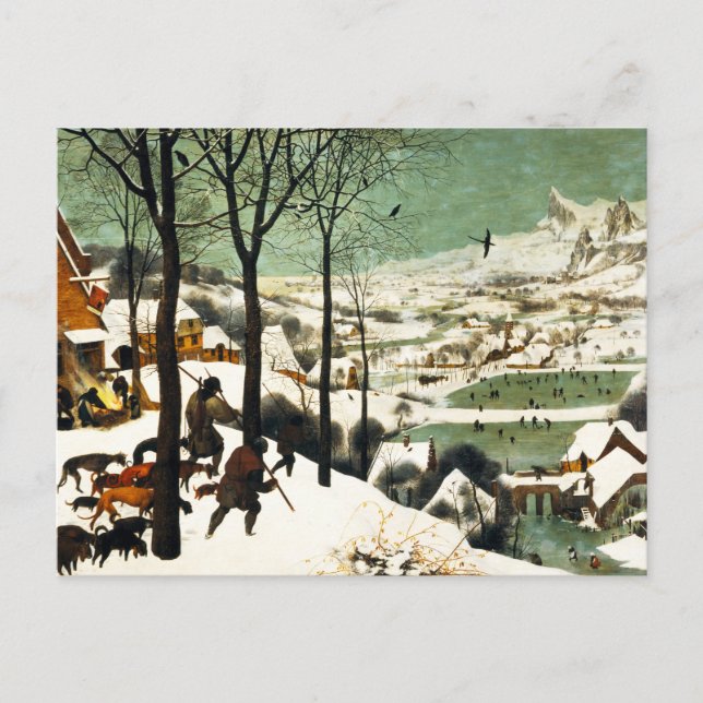 Pieter Bruegel Hunters auf der Schneekarte Postkarte (Vorderseite)