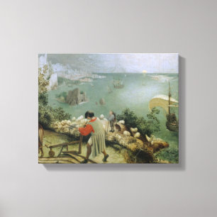 Pieter Bruegel - Landschaftsfall von Icarus Leinwanddruck