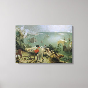 Pieter Bruegel - Landschaftsfall von Icarus Leinwanddruck
