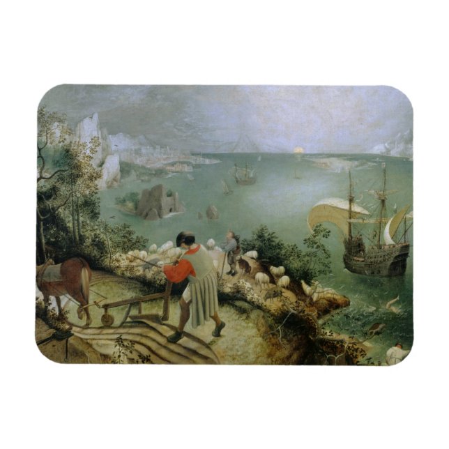 Pieter Bruegel - Landschaftsfall von Icarus Magnet (Horizontal)