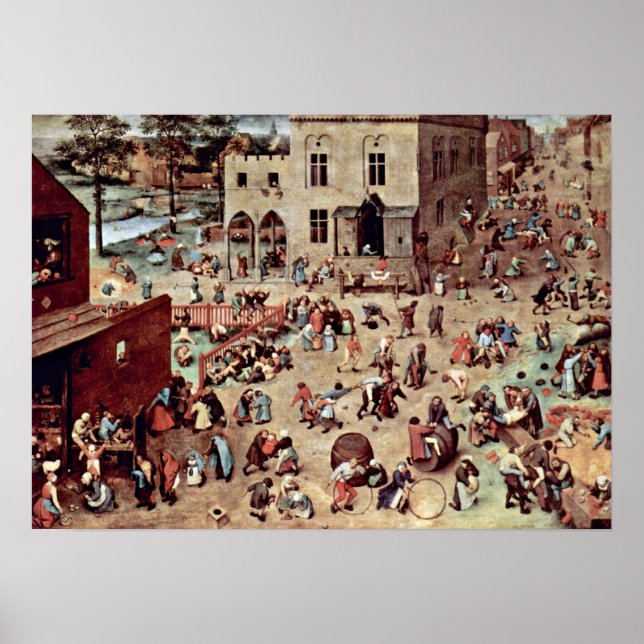 Pieter Bruegel the Elder - Die Kinderspiele Poster (Vorne)