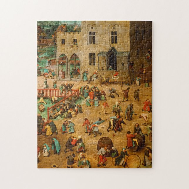 Pieter Bruegel The Elder - Kinderspiele (1560) Puzzle (Vertikal)