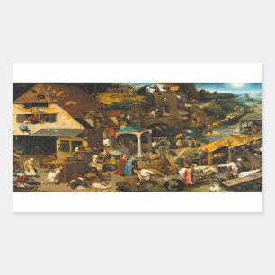 Pieter Bruegel the Elder - Niederländische Sprichw Rechteckiger Aufkleber