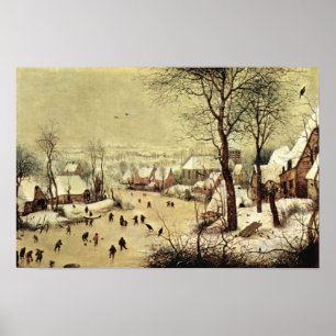Pieter Bruegel-Winter Landschaft mit Skatern Poster