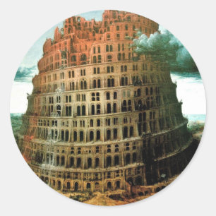 Pieter Bruegels Der "Kleine" Turmbau zu Babel Runder Aufkleber