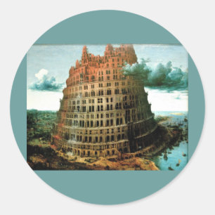 Pieter Bruegels Der "Kleine" Turmbau zu Babel Runder Aufkleber