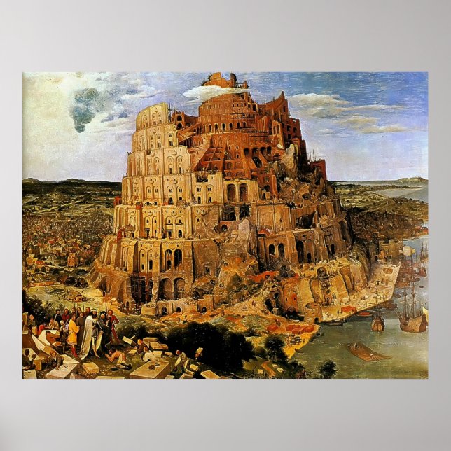 Pieter Bruegels "Der Turm von Babel" (ca. 1563) Poster (Vorne)
