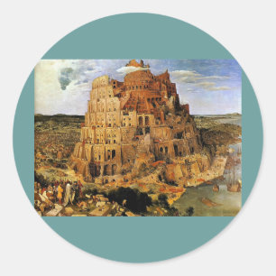 Pieter Bruegels "Der Turm von Babel" (ca. 1563) Runder Aufkleber