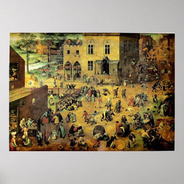 Pieter Bruegels "Kinderspiele" - 1560 Poster (Vorne)