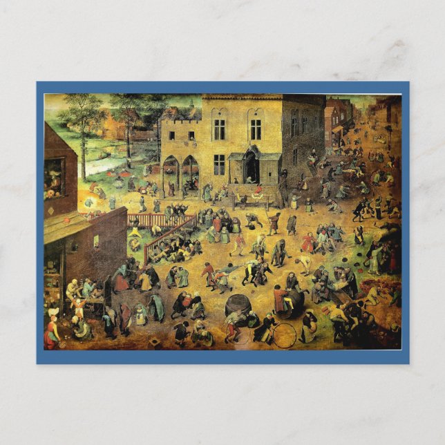 Pieter Bruegels "Kinderspiele" - 1560 Postkarte (Vorderseite)