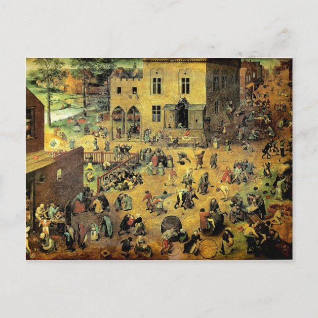 Pieter Bruegels "Kinderspiele" - 1560 Postkarte (Vorderseite)