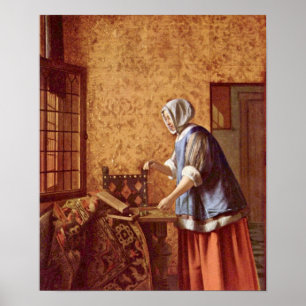 Pieter de Hooch - Die Goldwagerin Poster
