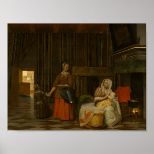 Pieter de Hooch - Frau und Kind Poster