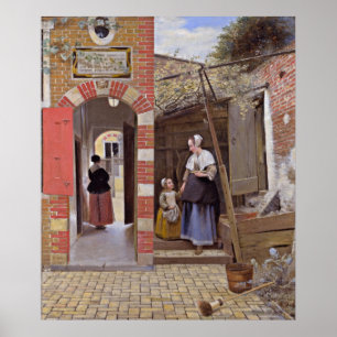 Pieter de Hooch - Hof eines Hauses in Delft Poster
