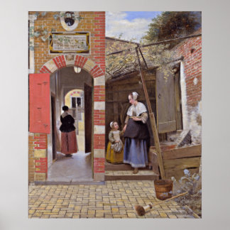 Pieter de Hooch - Hof eines Hauses in Delft Poster