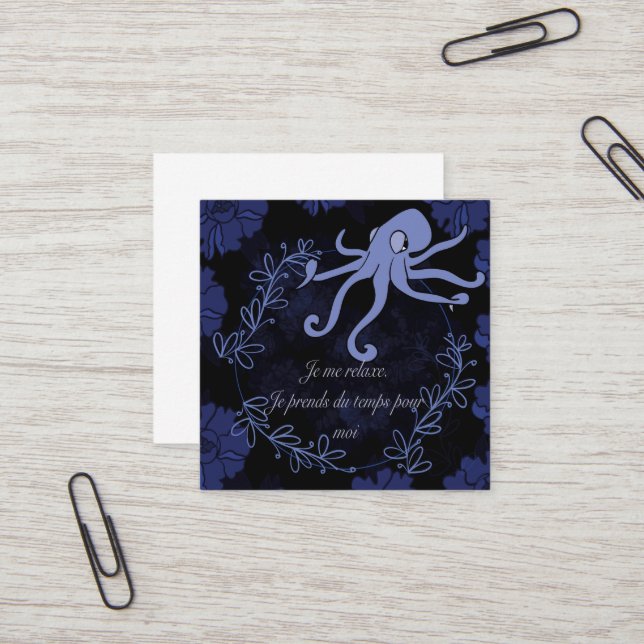 Pieuvre Quadratische Visitenkarte (Vorderseite/Rückseite Beispiel)