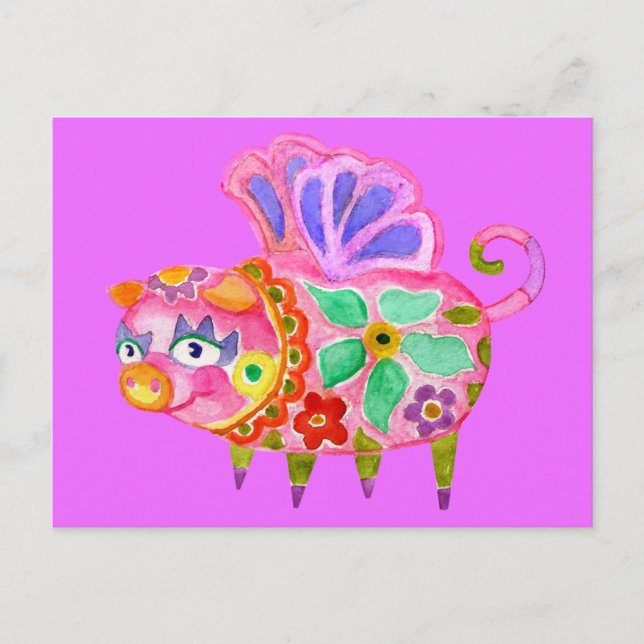 Pig Alebrije Postcard Postkarte (Vorderseite)