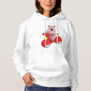 Pig als Biker mit Scooter Hoodie
