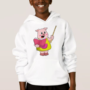 Pig als Lehrer mit Buch Hoodie