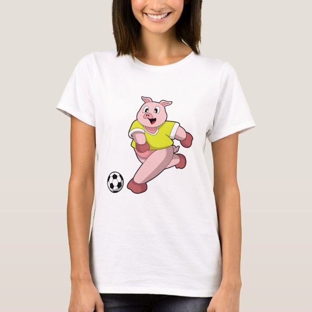 Pig as Soccer player with Soccer T-Shirt (Vorderseite)