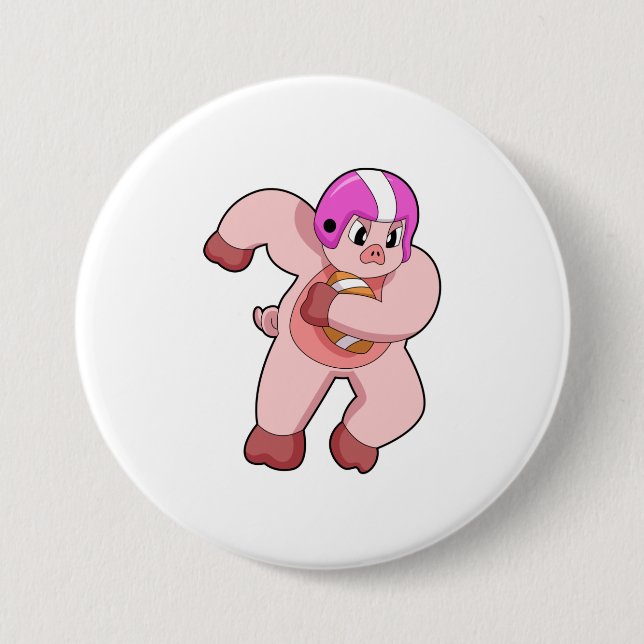 Pig at Football Sports Button (Vorderseite)