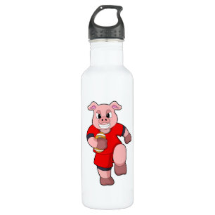 Pig at Football Sports Edelstahlflasche