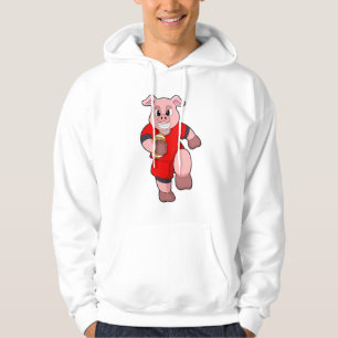 Pig at Football Sports Hoodie