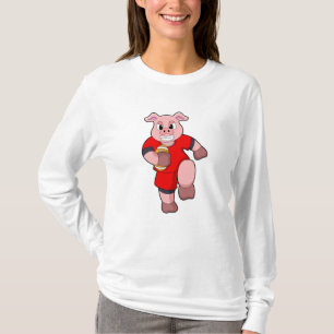 Pig at Football Sports T-Shirt