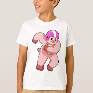 Pig at Football Sports T-Shirt