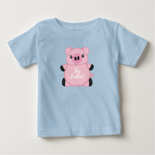 Pig Baby Dusche Farm Blue Boy T-shirt