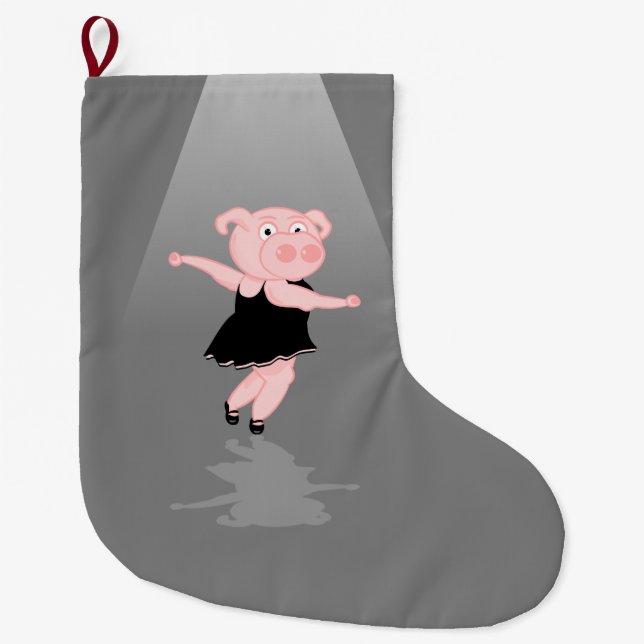 Pig Ballerina Großer Weihnachtsstrumpf (Vorderseite)