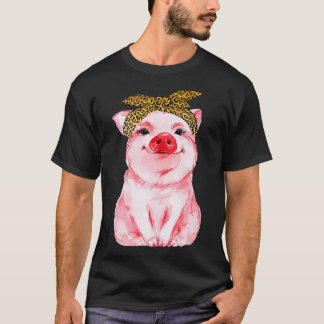 Pig Bandana cute for Girl and Women Gift Awesome T-Shirt