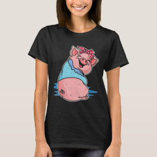 Pig Bandana Geschenkidee Niedliche Lady Pig Bauer  T-Shirt