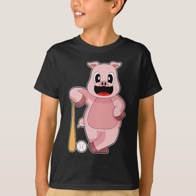 Pig Baseball T-Shirt (Vorderseite)