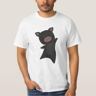 Pig Black Piggy Niedlicher Tiere Kinder T-Shirt