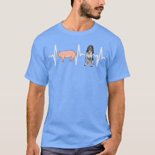 Pig Bluetick Coonhound Heartbeat Hund Lover T-Shirt