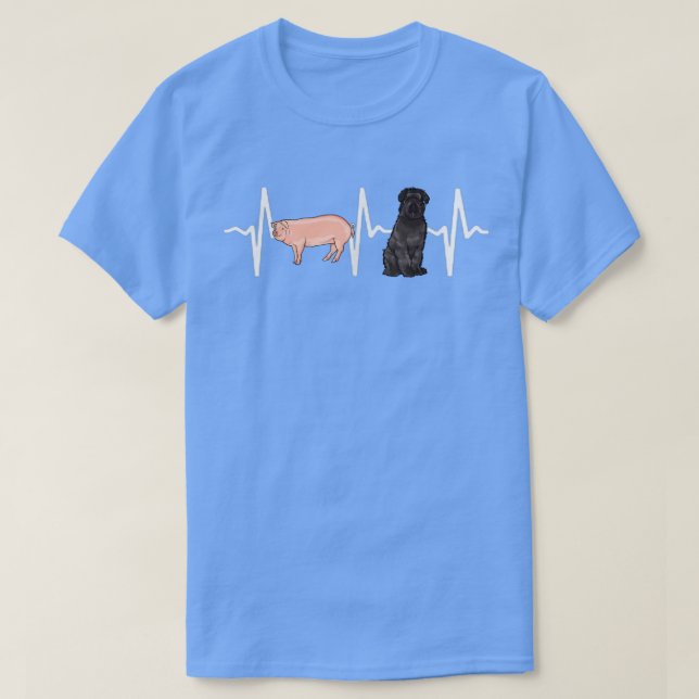 Pig Bouvier des Flandres Heartbeat Dog Lover T-Shirt (Design vorne)