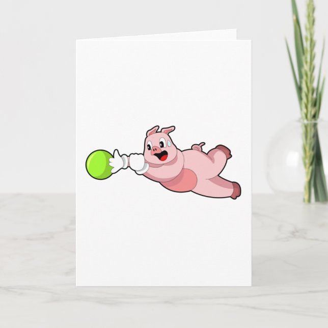 Pig Bowling Bowling Karte (Vorderseite)