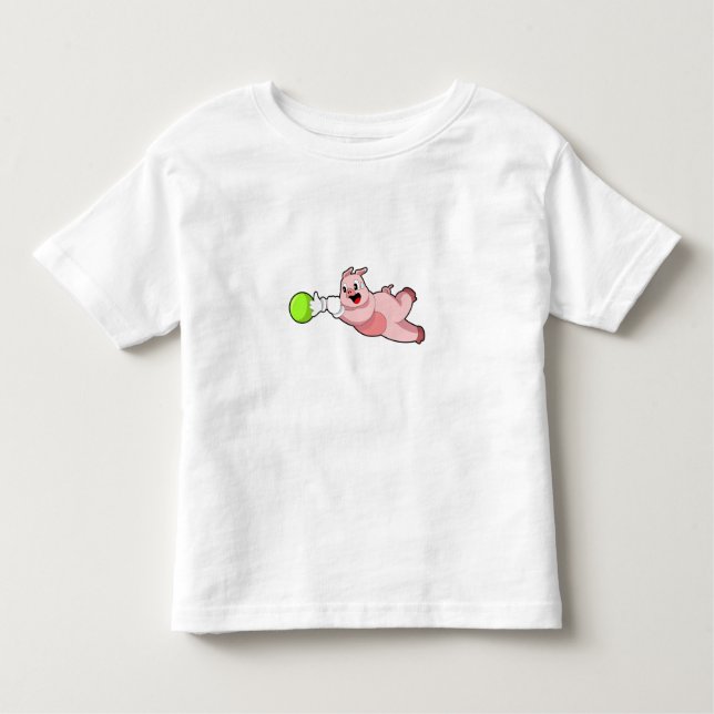 Pig Bowling Bowling Kleinkind T-shirt (Vorderseite)