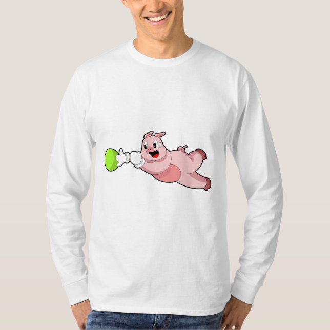 Pig Bowling Bowling T-Shirt (Vorderseite)