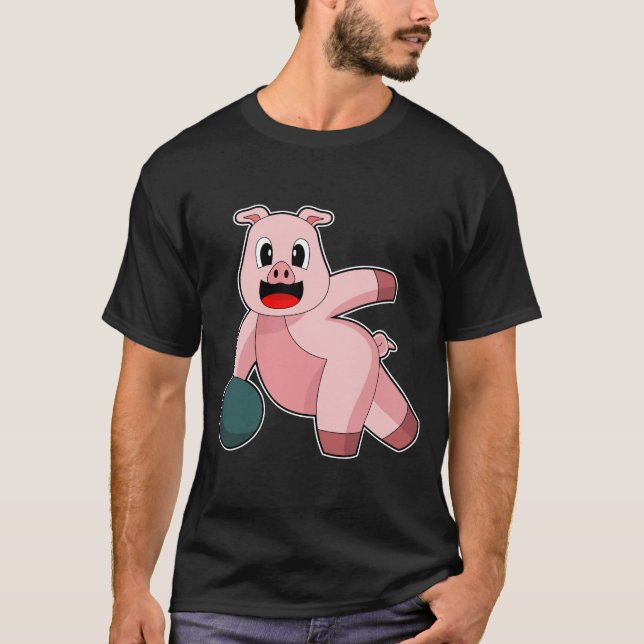 Pig Bowling Bowling T-Shirt (Vorderseite)