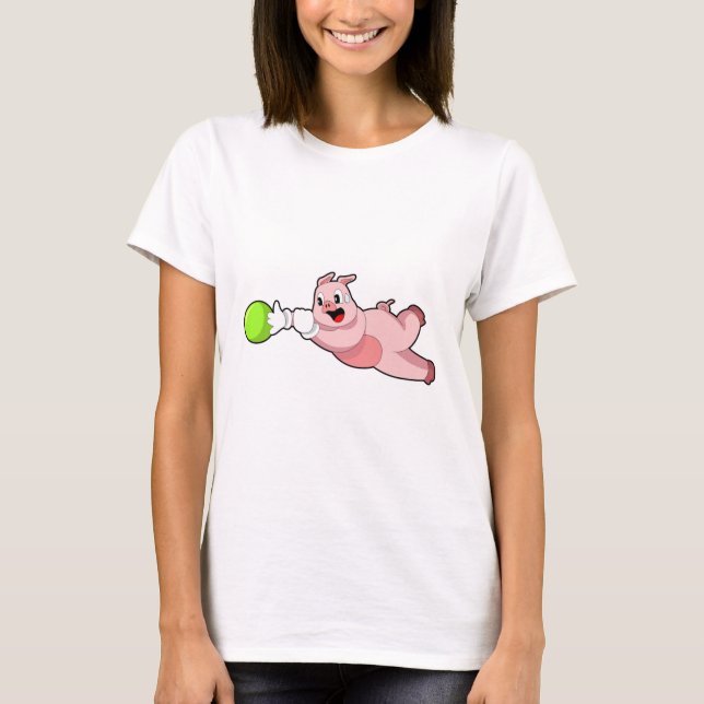 Pig Bowling Bowling T-Shirt (Vorderseite)