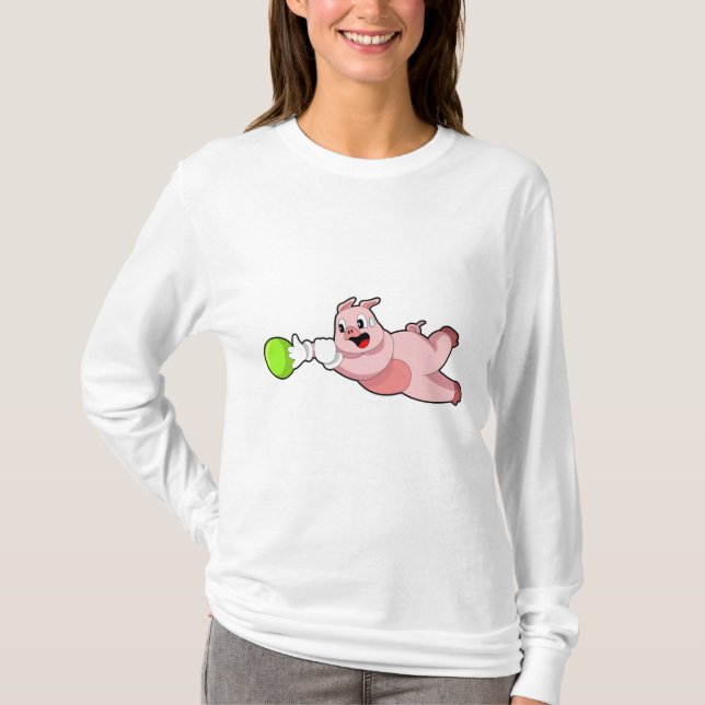 Pig Bowling Bowling T-Shirt (Vorderseite)