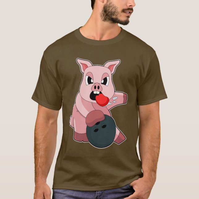 Pig Bowling Bowling T-Shirt (Vorderseite)