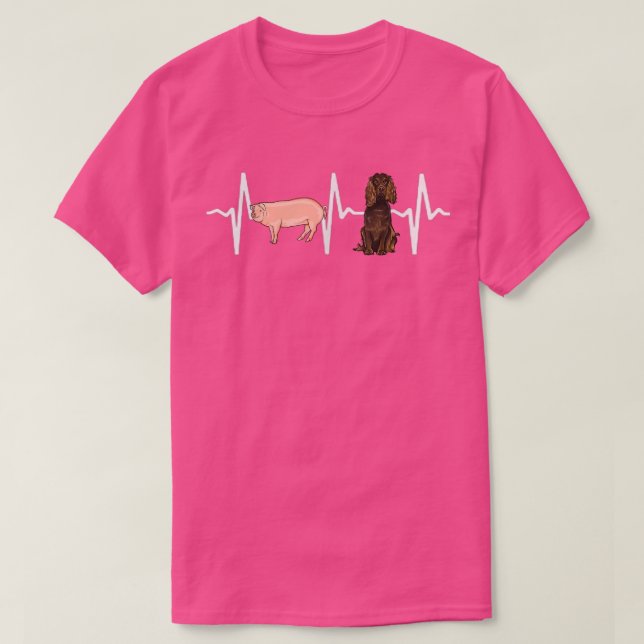 Pig Boykin Spaniel Heartbeat Dog Lover T-Shirt (Design vorne)