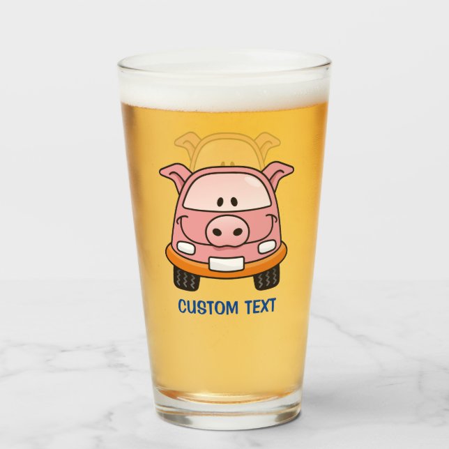 Pig Cartoon Car Glas (Vorne (Gefüllt))