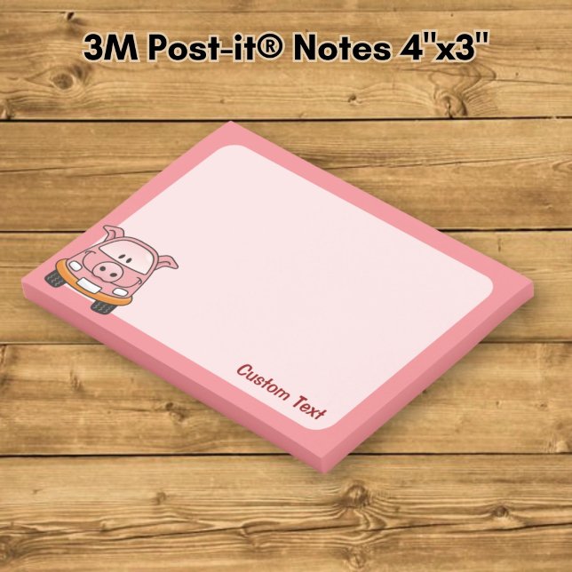 Pig Cartoon Car Post-it Klebezettel (Von Creator hochgeladen)