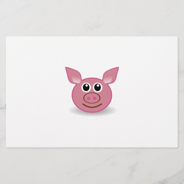 Pig-Cartoon-Gesicht Briefpapier (Vorderseite)